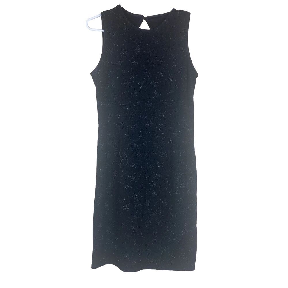 Onyx Nite Little Black Dress Womens Size 10 Glitter Shiny Sleeveless Wedding EUC